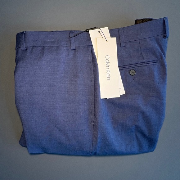 New Calvin Klein Men's Blue Fit Dress Pants 100% Wool Suit Separates‎ 36x34 - Picture 8 of 8